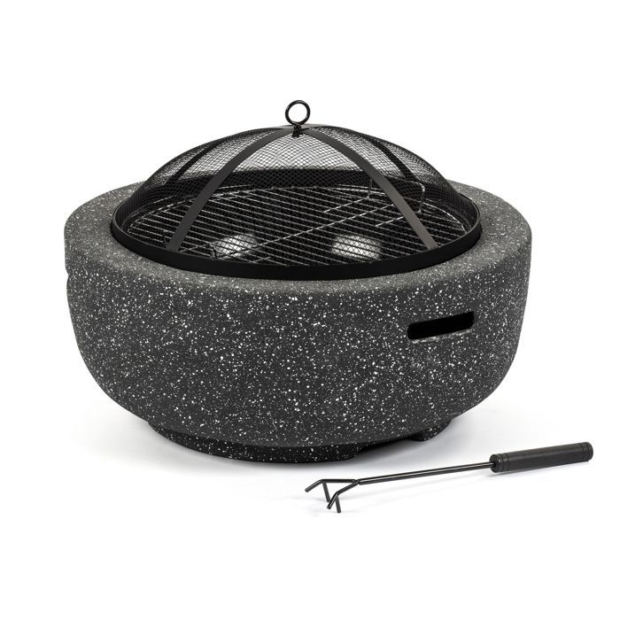 Brasero - FZG 1030G - Grès de magnésie - Gris - Bois - FIELDMANN