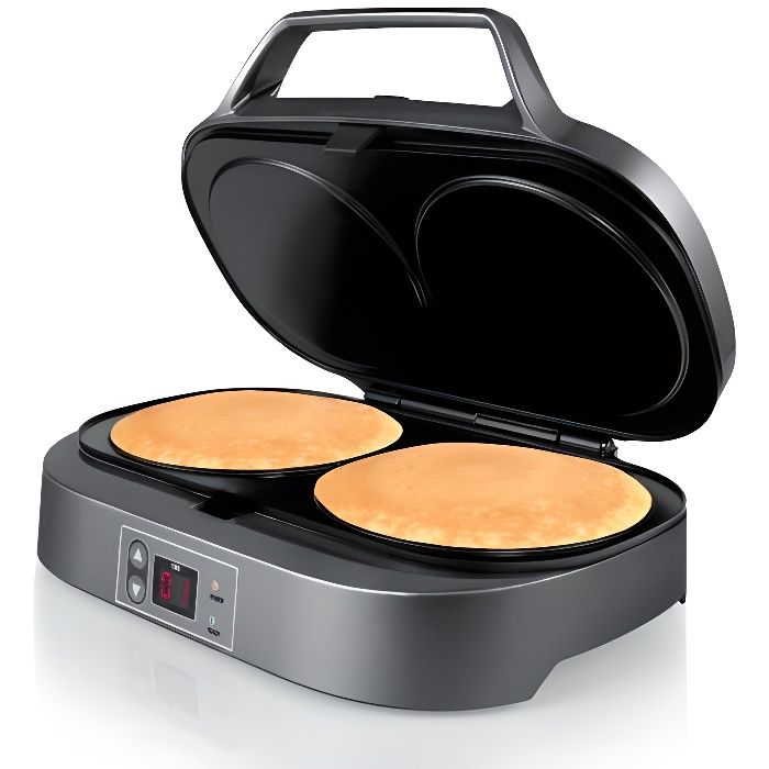 Crêpière ou machine à pancakes Flama 4902FL, 1300W, 2 cavités, surface  antiadhésive, affichage de commande numérique - Cdiscount Electroménager
