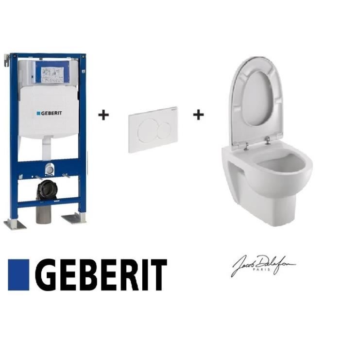 Pack Wc Suspendu Geberit Plaque Delta Cuvette Et Abattant