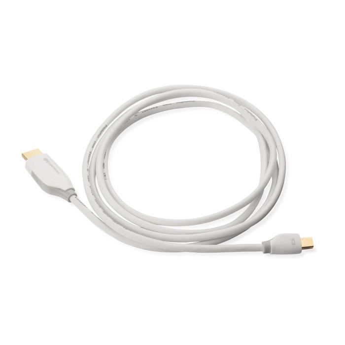 Câble Mini DisplayPort Thunderbolt vers HDMI Blanc 2m Cdiscount