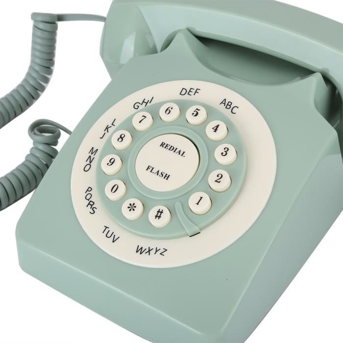 Ligne fixe, téléphone vintage rétro exquis à l'ancienne blanche pour la