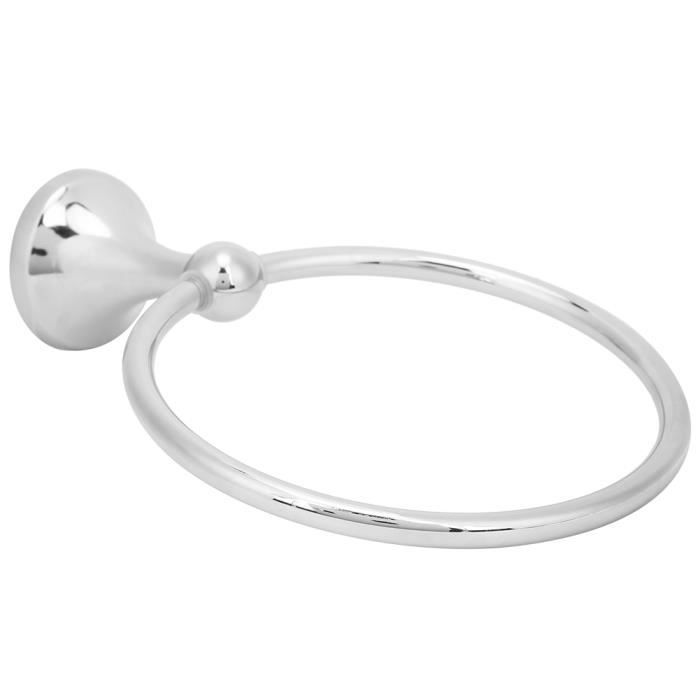 Porte-serviettes Rond Chromé Style Rétro - Support Mural En Acier Inox, Design élégant, Pour Salle De Bain, Chambre, Cuisine - 1