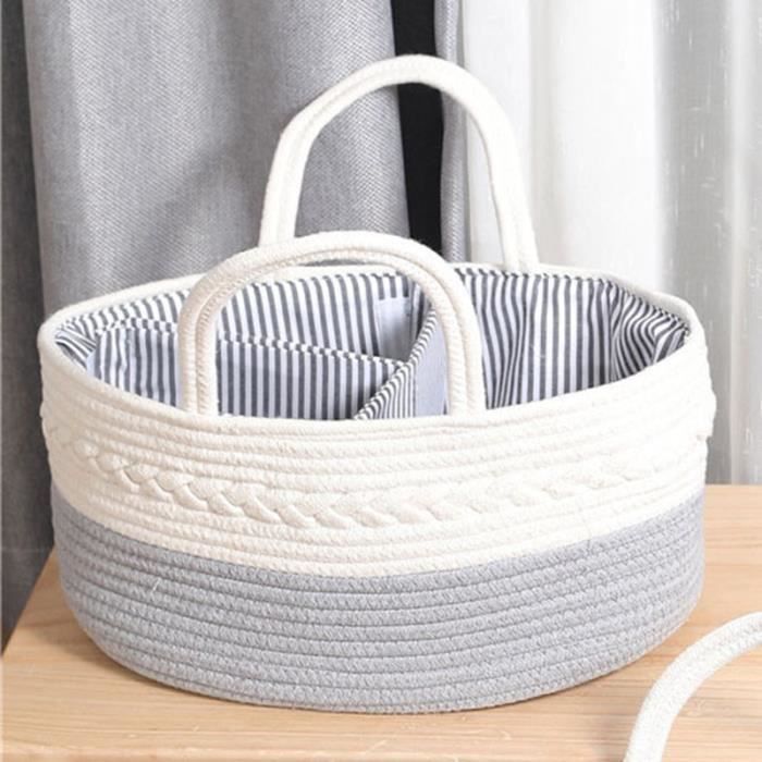 Panier A Couches Pour Bebe 3 Compartiments Avec Separateur Amovible Gris Cdiscount Maison