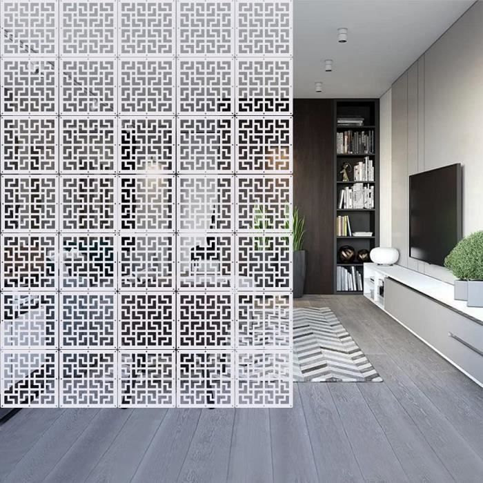 Séparateurs De Pièce à Suspendre - Lot De 12, 40x40cm, Design Modulable Blanc