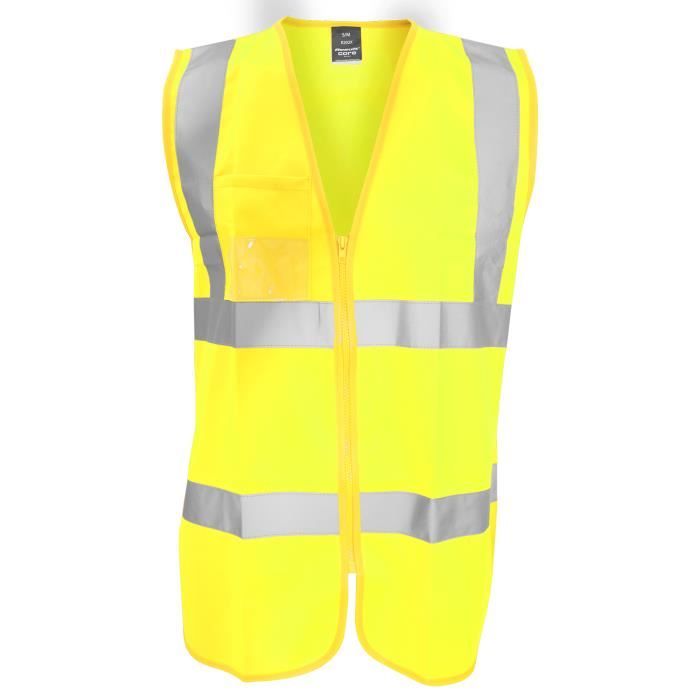 Gilet Réfléchissant, Gilet de Sécurité Haute visibilité ANSI Classe 2 avec  Bandes réfléchissantes, Homme et femme Surpiqûres jaunes bleu marine -  Cdiscount Prêt-à-Porter