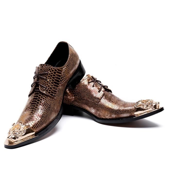 Styliste Italian Formelles Hommes Chaussures En Cuir Veritable Noir Homme De Mariage Luxe Party Bureau Or Achat Vente Mocassin Cdiscount