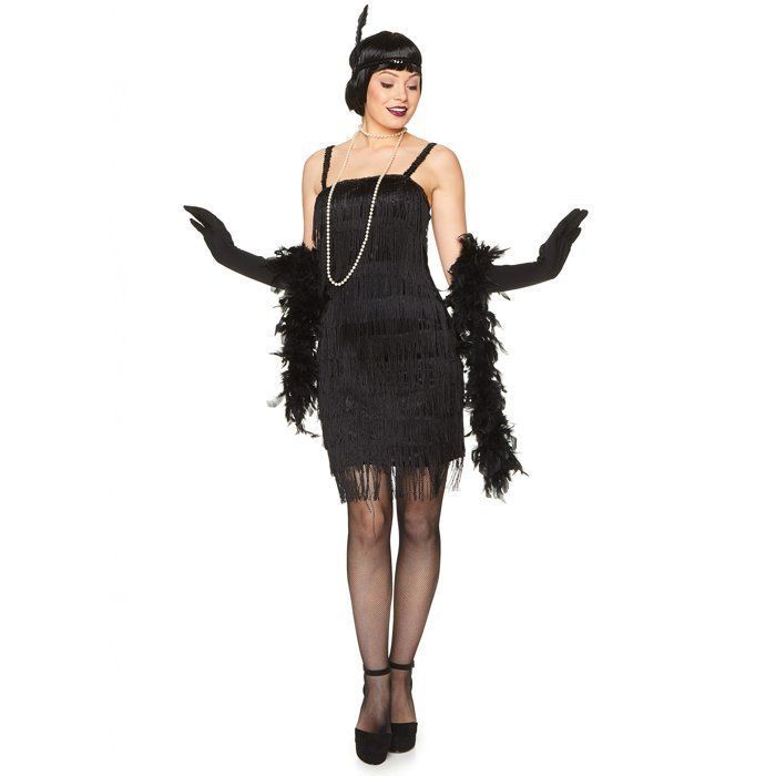 D guisement Charleston Noir Femme Generique Robe Frang e et
