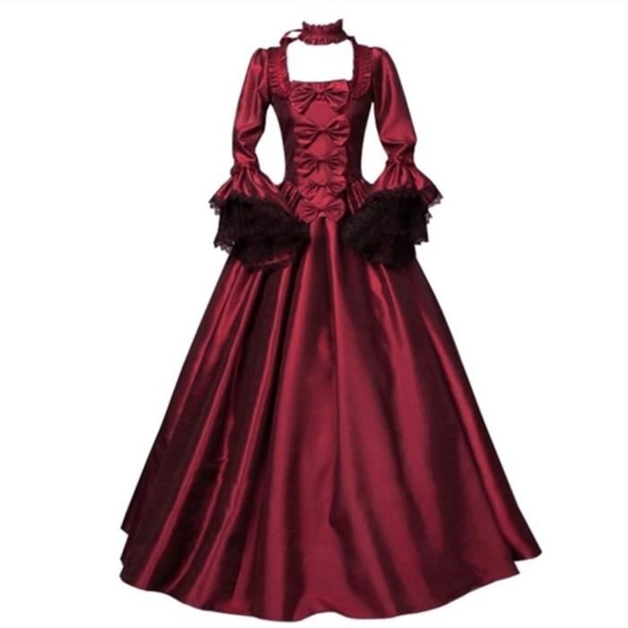 Robe Victorienne Reine Femme Robe Dentelle À Manche Longue