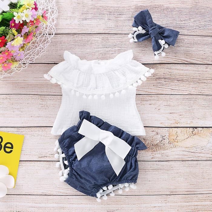 Robe D'été Pour Bébé Fille – Manches Courtes, Motif Floral, Bandeau Assorti – 2025 Nouveau-né été