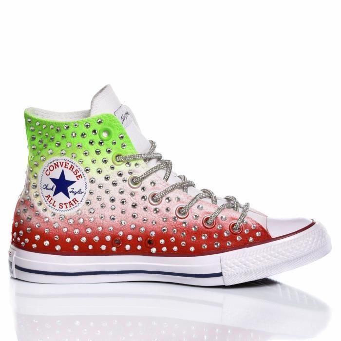 converse multicolore femme