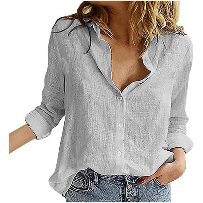 Blouse femme grise clearance