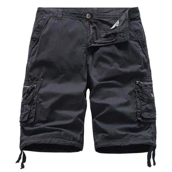 Pantalon Court Short Homme Cargo Multi-Poches - Léger, Respirant, Grande Taille, Travail & Sport