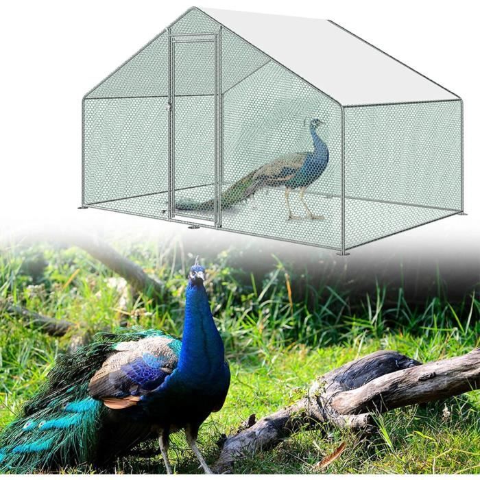 Comparer les prix de NAIZY Enclos Extérieur Volière Cage pour Animaux avec Serrure Armature Acier Galvanisé Poulailler Chenil (3 x 4 x 2 m)