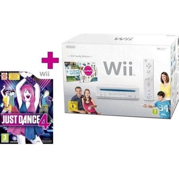 Pack Wii - Nintendo - Just Dance 4 - Console Incluse - Wiimote Et Nunchuk - 3 Jeux Offerts