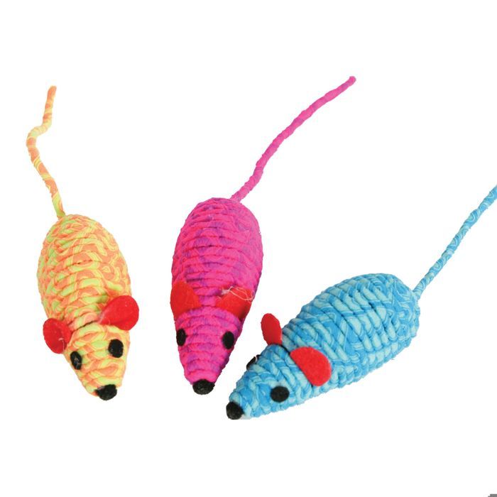 Jouet pour chat - Souris colorée - Fibre élastique - 35 x 35 x 16 cm - Intérieur