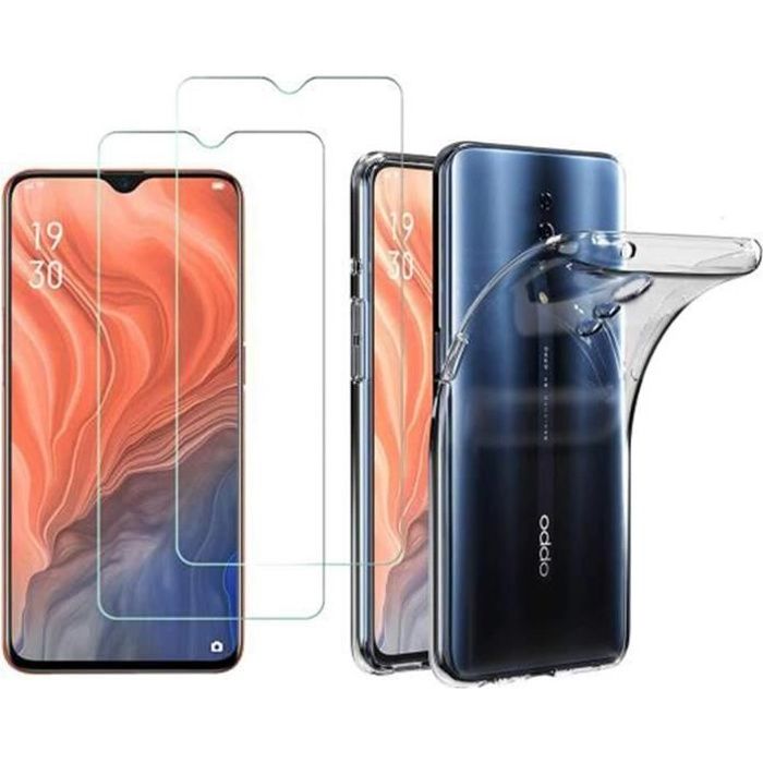 Hauw Coque Oppo Reno Z,Vue D/égag/ée Etui /à Rabat Miroir pour Oppo Reno Z,Bleu Ciel