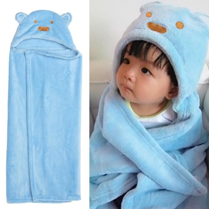 Peignoir De Bain Enfant Miyanuby à Capuche - Doudou Animal Doux (Lapin, Ours, Tigre), Taille 1-7 Ans