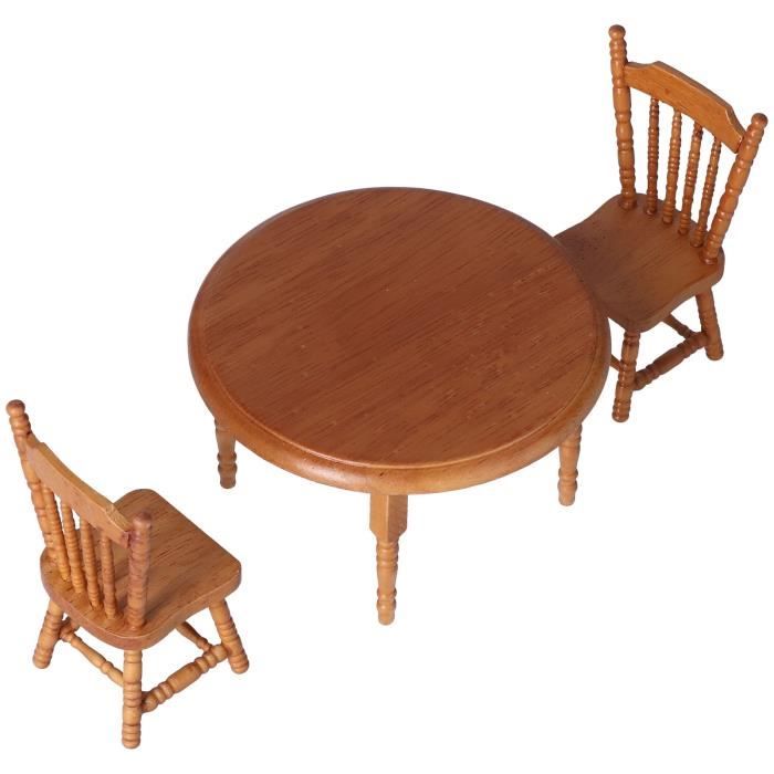 BESPORTBLE – Miniature Chaise Berçante Et Table à Manger Pour Maison De Poupée – Meuble En Bois – Déco Miniature Et Accessoire Photo
