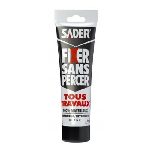 Sader Fixer Sans Percer X Tous Travaux Tube 100ml Blanc - Colles fixation  cartouches et tubes - Cdiscount Bricolage