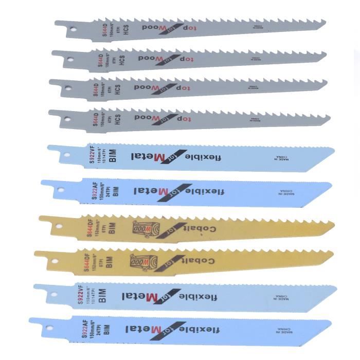 Lot De 10 Lames De Scie Sauteuse Black & Decker - Pour Couper Métal, Bois, Plastique - 2