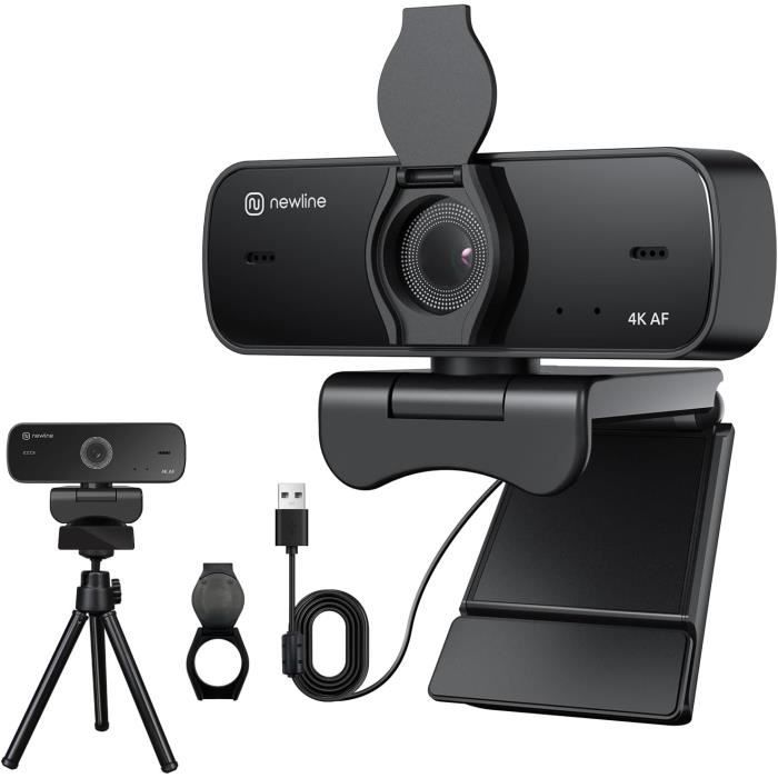 SIIIX 4K Webcam - Ultra HD 60/FPS Avec Auto Focus, Microphones à