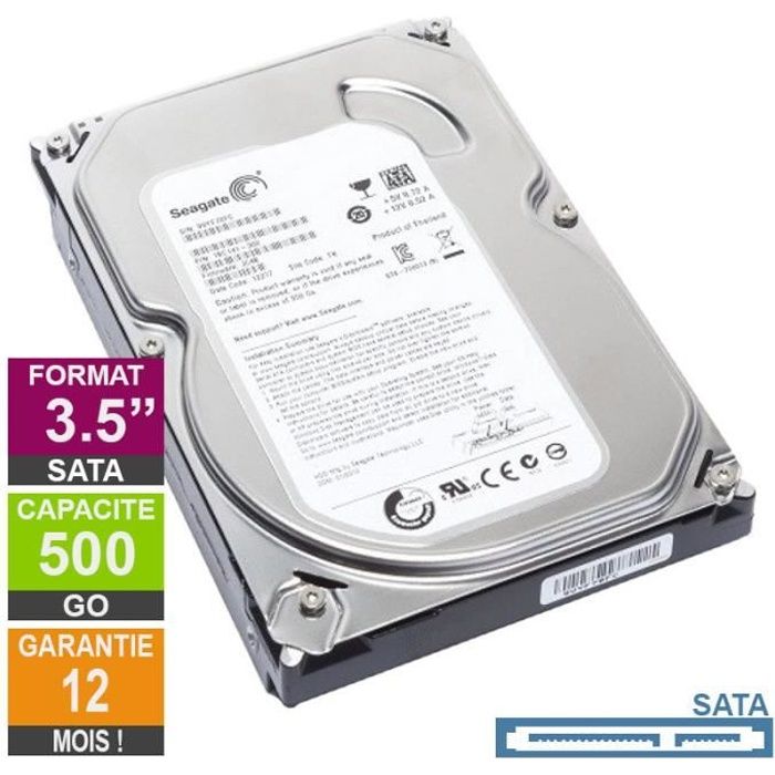 Disque Dur 500go Sata 3 5 Seagate Barracuda St500dm002 7200rpm