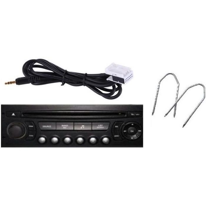 cable aux jack 3.5 mp3 autoradio CITROEN C4 RD4 12PIN + 2cles demontage Skyexpert