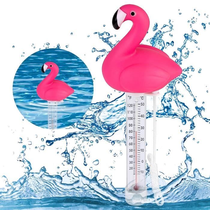 Lot De 2 Thermomètres Flottants Pour Piscine – Forme Bateau & Flamant Rose – Fahrenheit Et Celsius – Avec Corde