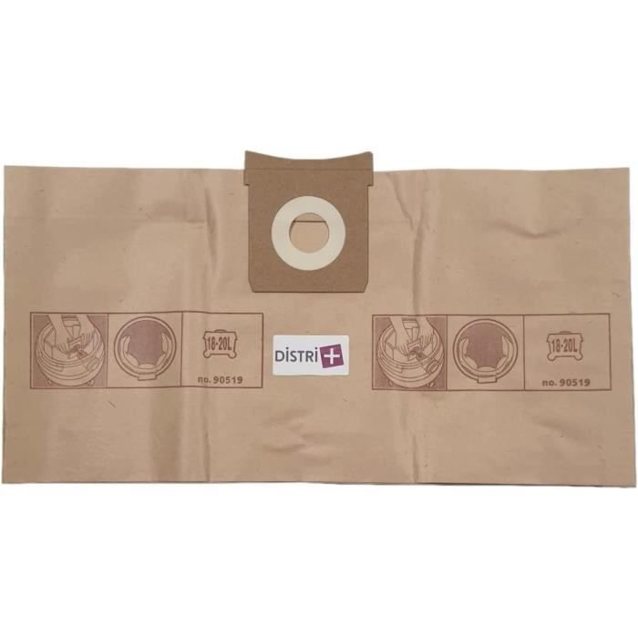 Lot De 5 Sacs Papier Pour Aspirateur Aquavac, Goblin PLUS 1000, Pro 200 - 10L - Marque DISTRI+