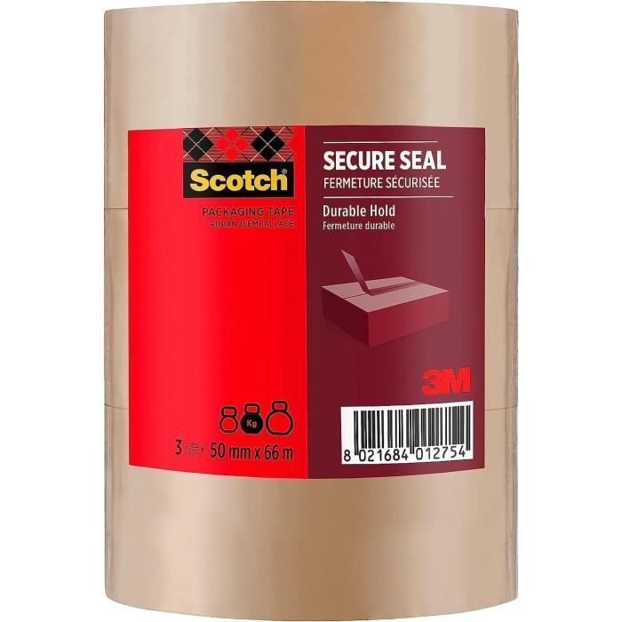 Gros Scotch Ruban Adhésif Transparent Pour Cartons | Lot De 3 Rouleaux (110 Yards) - Idéal Déménagement Ruban Expédition Déménagement