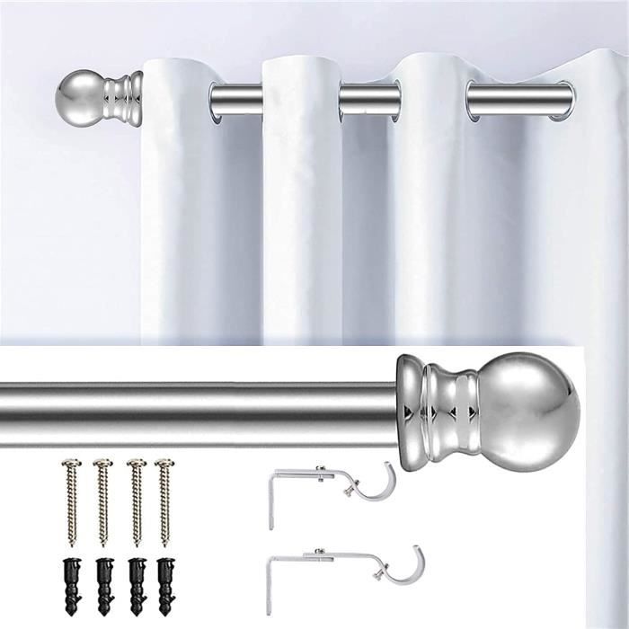 Tringle à Rideaux Extensible Blanc Mat - Diamètre 16mm, Longueur Réglable 76-157cm - Avec Supports Et Accessoires - 11