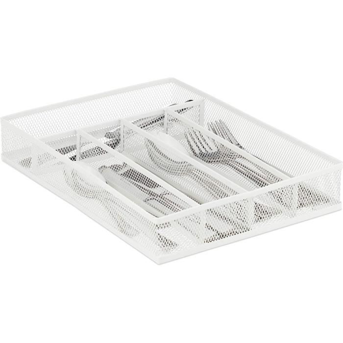 Organiseur De Tiroir à Couverts Extensible Noir - 7 à 9 Compartiments Pour Fourchettes, Cuillères, Ustensiles - 6