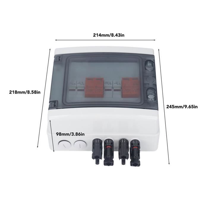 Protection Surtensions DC PV 1000V 40A - Boîte Jonction Solaire 3 Entrées Sorties IP65