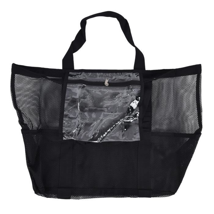 Sac fourre-tout de plage en filet, sac shopping en nylon