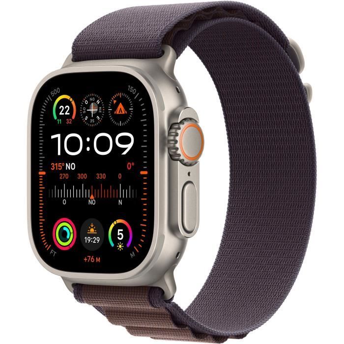 Apple Watch Ultra 2 GPS + Cellular- 49mm - Boîtier Titanium - Bracelet Indigo Alpine Loop - Small