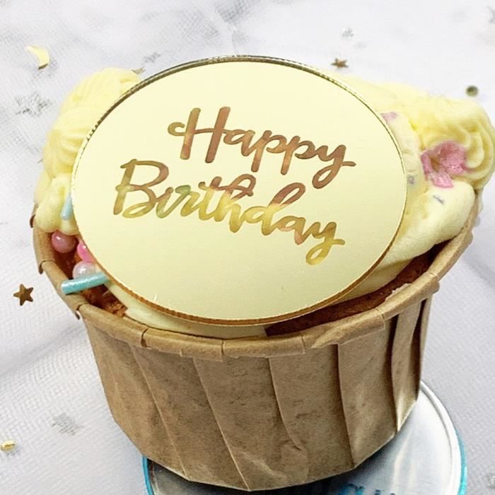 FIGURINE DECOR DE GATEAU,1Birthday 04 GoldDécoration de gâteau en