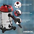 Aspirateur Industriel Wet & Dry AREBOS - 1800W - 30L - Rouge-1