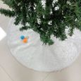 1 pièce de jupe de sapin de Noël blanche décorée de tapis de couverture de pied de sapin de Noël en peluche de 78 cm-BEMSM-1