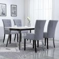 [Style Campagne] 24850 Lot de 4 Chaises à dîner - Chaise à dîner - Chaise de salle à manger avec accoudoirs - Gris clair Tissu-1