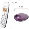 Téléphone fixe sans fil - LOGICOM - DECT ILOA 150 SOLO - Aubergine - Sans répondeur-1