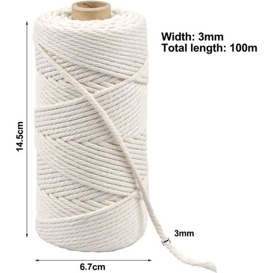 Ficelle en coton corde pour emballage cadeau 3mm-150m - Cdiscount Bricolage
