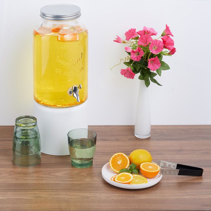Lot De 2 Distributeurs De Boissons 4L Relaxdays - Style Vintage Avec Robinet Et Couvercle