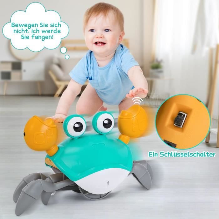 Vanplay Crabe Qui Marche – Peluche Musicale Et Dansante Pour Bébé Dès 1 An – Jouet Interactif éveil Sensoriel – Cadeau Parfait Garçon Et Fille 1 2 3 Ans
