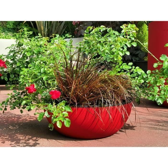 Pot de fleurs - AUTREMENT - D40 - Rouge - Polypropylène - Rond ...