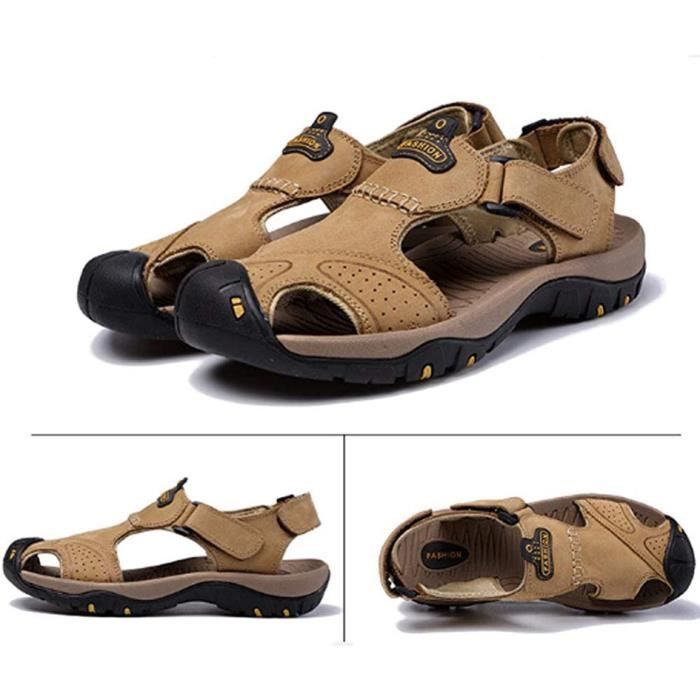 Sandales Bout Fermé AONEGOLD Cuir Bout Fermé Semelle Caoutchouc