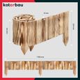 Bordure de jardin flexible en bois de pin - 15 x 110 cm - Bois brûlé - KOTARBAU®-2