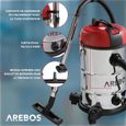 Aspirateur Industriel Wet & Dry AREBOS - 1800W - 30L - Rouge-2
