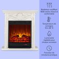 Cheminée électrique effet flamme - Klarstein - 1800/900 W - fausse cheminée LED - cheminee decorative avec telecommande - blanc-2