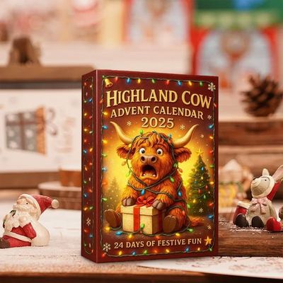 Calendrier De L'Avent Highland Cow 2025 Avec 24 Figurines De
