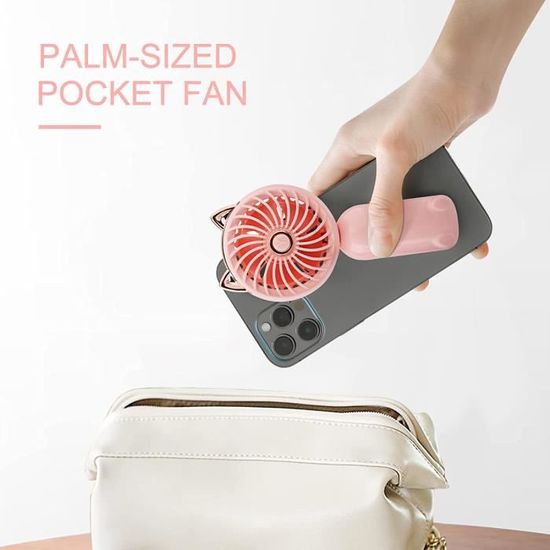 Mini ventilateur portatif avec brouillard rafraîchissant et batterie rechargeable, pliable, 7 couleurs, veilleuse USB, 3 vitesses, pour femmes, enfants (rose Mini ventilateur portatif avec brouillard rafraîchissant et batterie rechargeable, pliable, 7 couleurs, veilleuse USB, 3 vitesses, pour femmes, enfants (rose